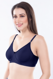 Helen Moulded Bra | for Women - Non-Padded Wirefree Seamless T-Shirt Bra with Soft Smooth Cups & Adjustable Straps for Invisible Everyday Comfort with No Show Seams Under Tight Tops, Kurtis & T-Shirts