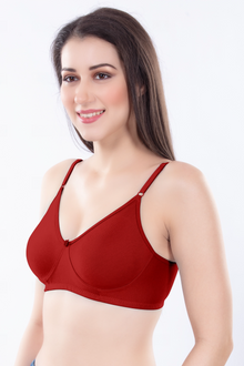 Helen Moulded Bra | for Women - Non-Padded Wirefree Seamless T-Shirt Bra with Soft Smooth Cups & Adjustable Straps for Invisible Everyday Comfort with No Show Seams Under Tight Tops, Kurtis & T-Shirts