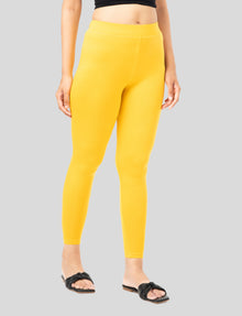 Ankle  Length Leggings | Pack of - 2 Pcs | EcoVero Tencel | Wrinkle-Free | Premium Ethnic Bottom Wear | 4-Way Stretch |  Anti-Chafing Ankle Length Tights for Girls & Women in Vibrant Colors