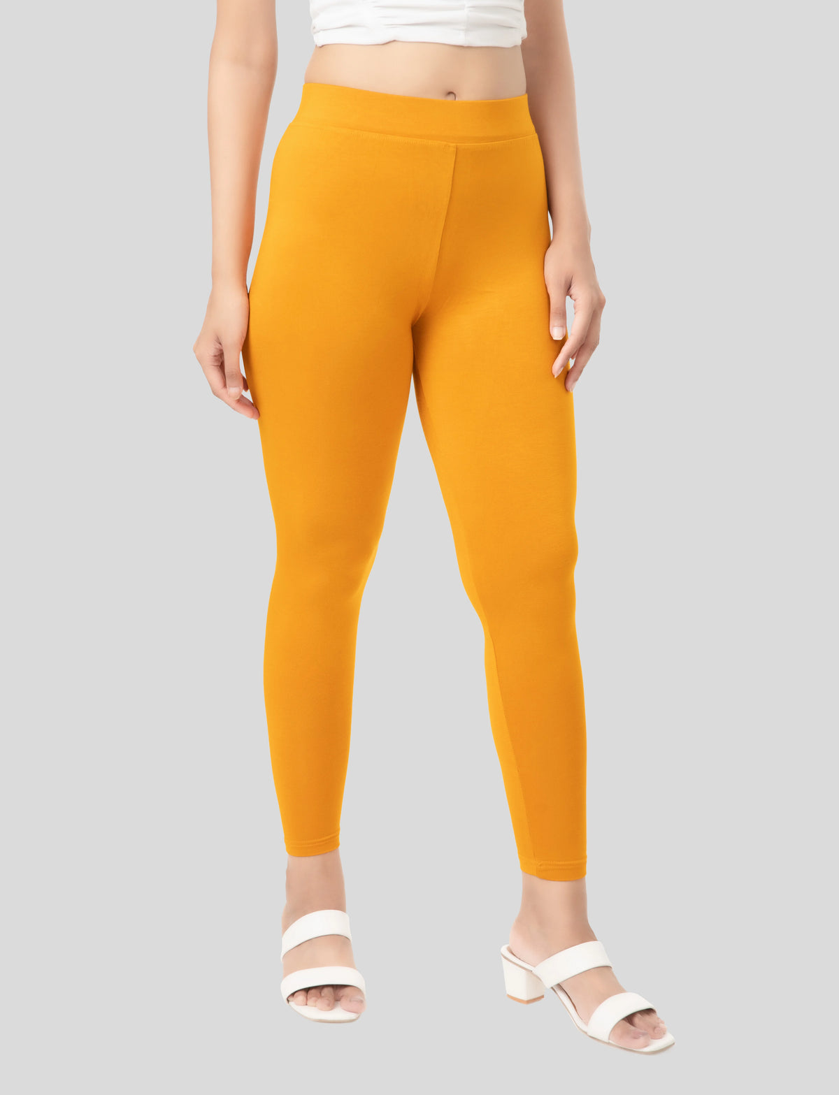 Ankle  Length Leggings | Pack of - 2 Pcs | EcoVero Tencel | Wrinkle-Free | Premium Ethnic Bottom Wear | 4-Way Stretch |  Anti-Chafing Ankle Length Tights for Girls & Women in Vibrant Colors