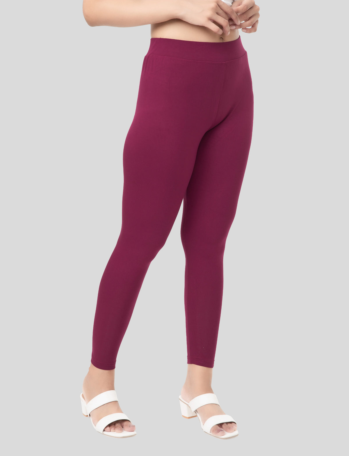 Ankle  Length Leggings | Pack of - 2 Pcs | EcoVero Tencel | Wrinkle-Free | Premium Ethnic Bottom Wear | 4-Way Stretch |  Anti-Chafing Ankle Length Tights for Girls & Women in Vibrant Colors