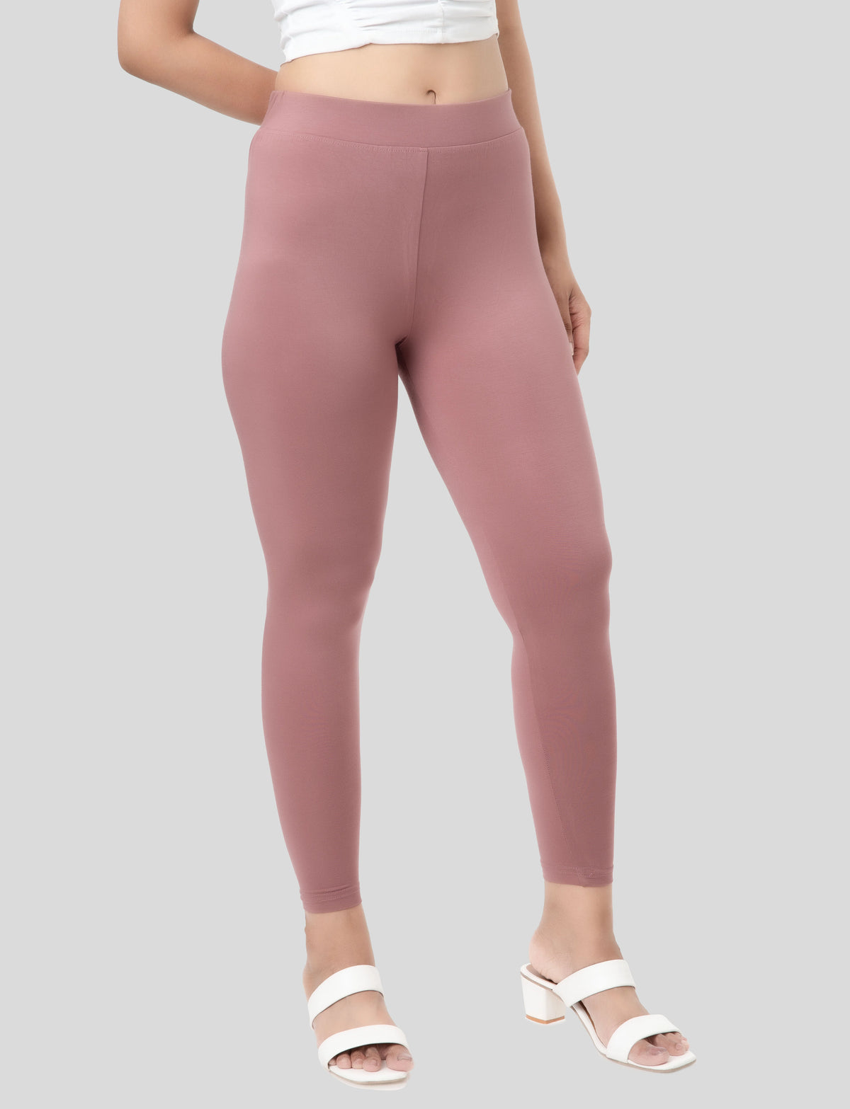 Ankle  Length Leggings | Pack of - 2 Pcs | EcoVero Tencel | Wrinkle-Free | Premium Ethnic Bottom Wear | 4-Way Stretch |  Anti-Chafing Ankle Length Tights for Girls & Women in Vibrant Colors