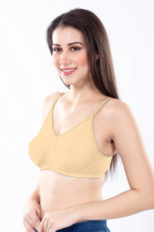 Stella Single Cup Bra | 100% Pure Cotton Wirefree Non-Padded Bra for Women | Soft Breathable Everyday Comfort Bra with Adjustable Straps