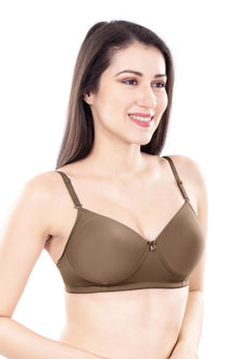 Leslie Padded Bra | Lightly Padded Wirefree | Seamless T-Shirt Bra | for Everyday Comfort, No Nipple Show-Through & Smooth Natural Shape Under Kurtis, Tops & T-Shirts