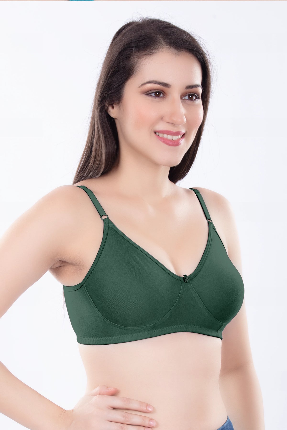Helen Moulded Bra | for Women - Non-Padded Wirefree Seamless T-Shirt Bra with Soft Smooth Cups & Adjustable Straps for Invisible Everyday Comfort with No Show Seams Under Tight Tops, Kurtis & T-Shirts