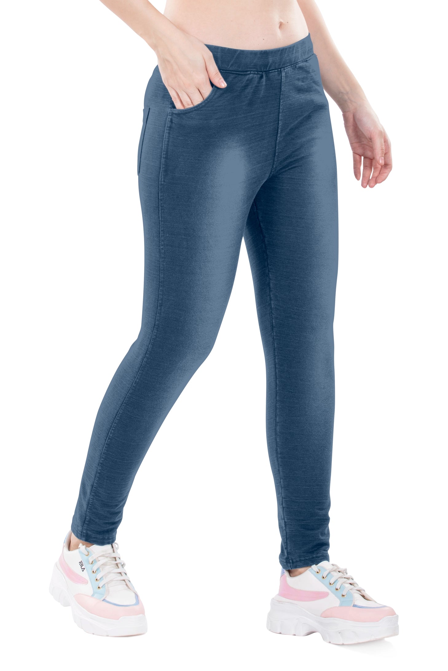 Asya Front And Back Pocket Denim Jeggings