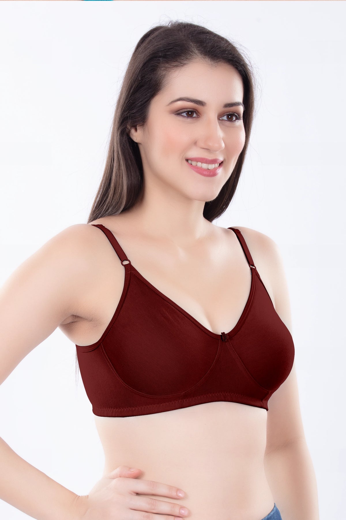 Helen Moulded Bra | for Women - Non-Padded Wirefree Seamless T-Shirt Bra with Soft Smooth Cups & Adjustable Straps for Invisible Everyday Comfort with No Show Seams Under Tight Tops, Kurtis & T-Shirts