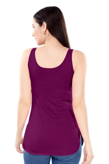 Alia Long Slips | Women's 100% Pure Cotton | Side Slit Easy Movement | Broad Shoulder Straps | Breathable Longline Camisole