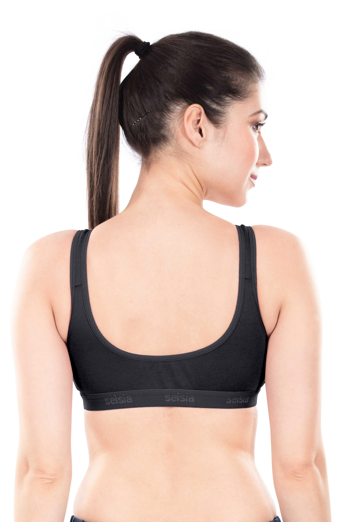 Mizi Sports Bra | Women's Cotton Sports Bra | Assorted Colors | Breathable Non-Padded | Stretchable Slip-On Bra for Daily Fitness, Running & All-Day Comfort | Full Coverage Sports Bra