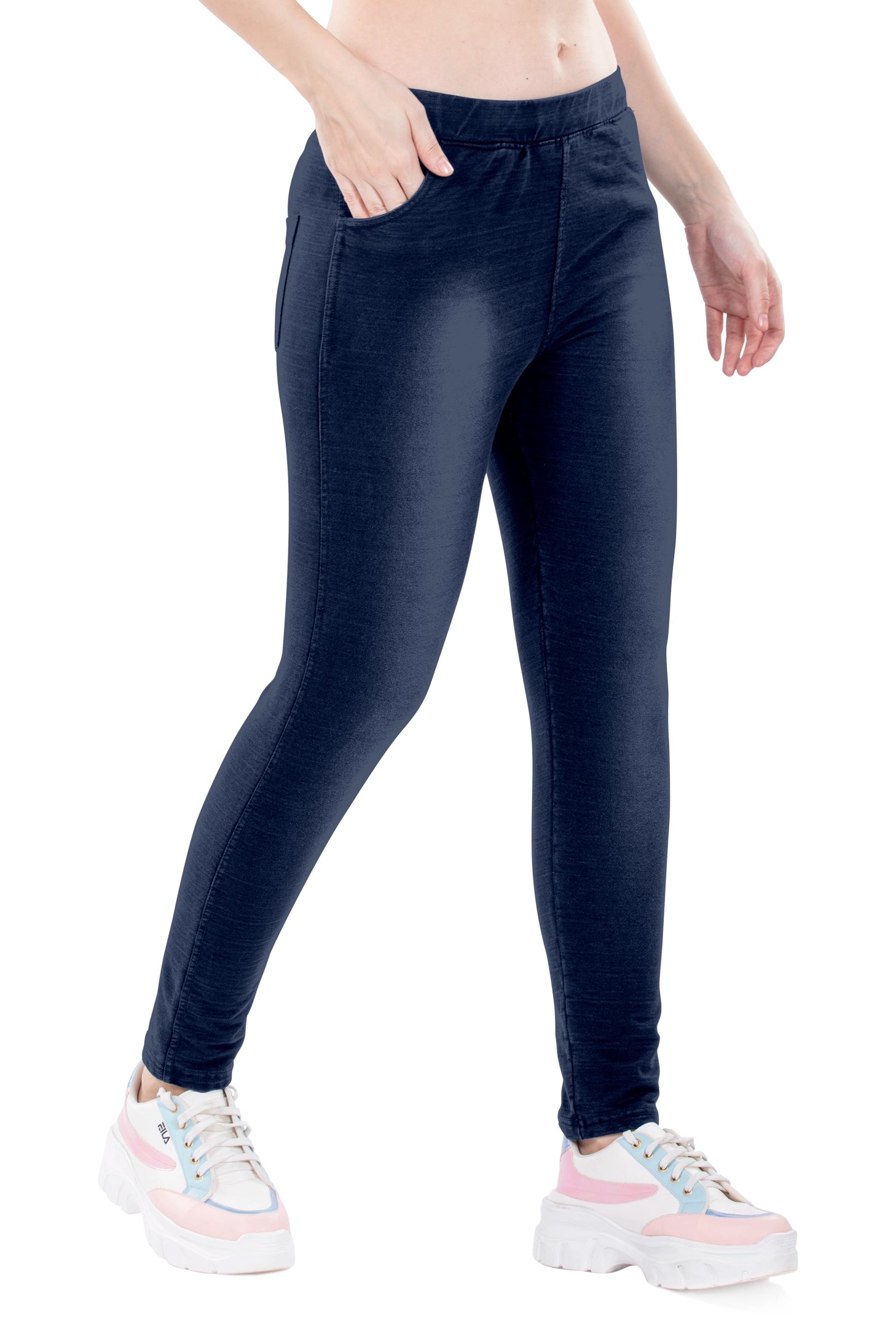 Asya Front And Back Pocket Denim Jeggings