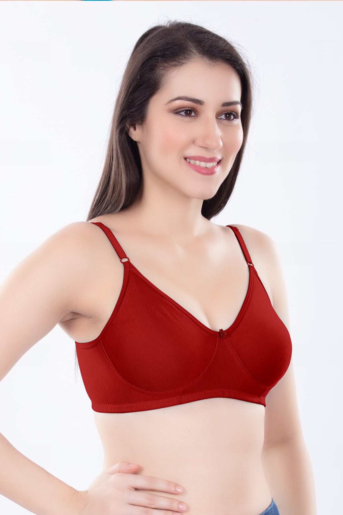 Helen Moulded Bra | for Women - Non-Padded Wirefree Seamless T-Shirt Bra with Soft Smooth Cups & Adjustable Straps for Invisible Everyday Comfort with No Show Seams Under Tight Tops, Kurtis & T-Shirts