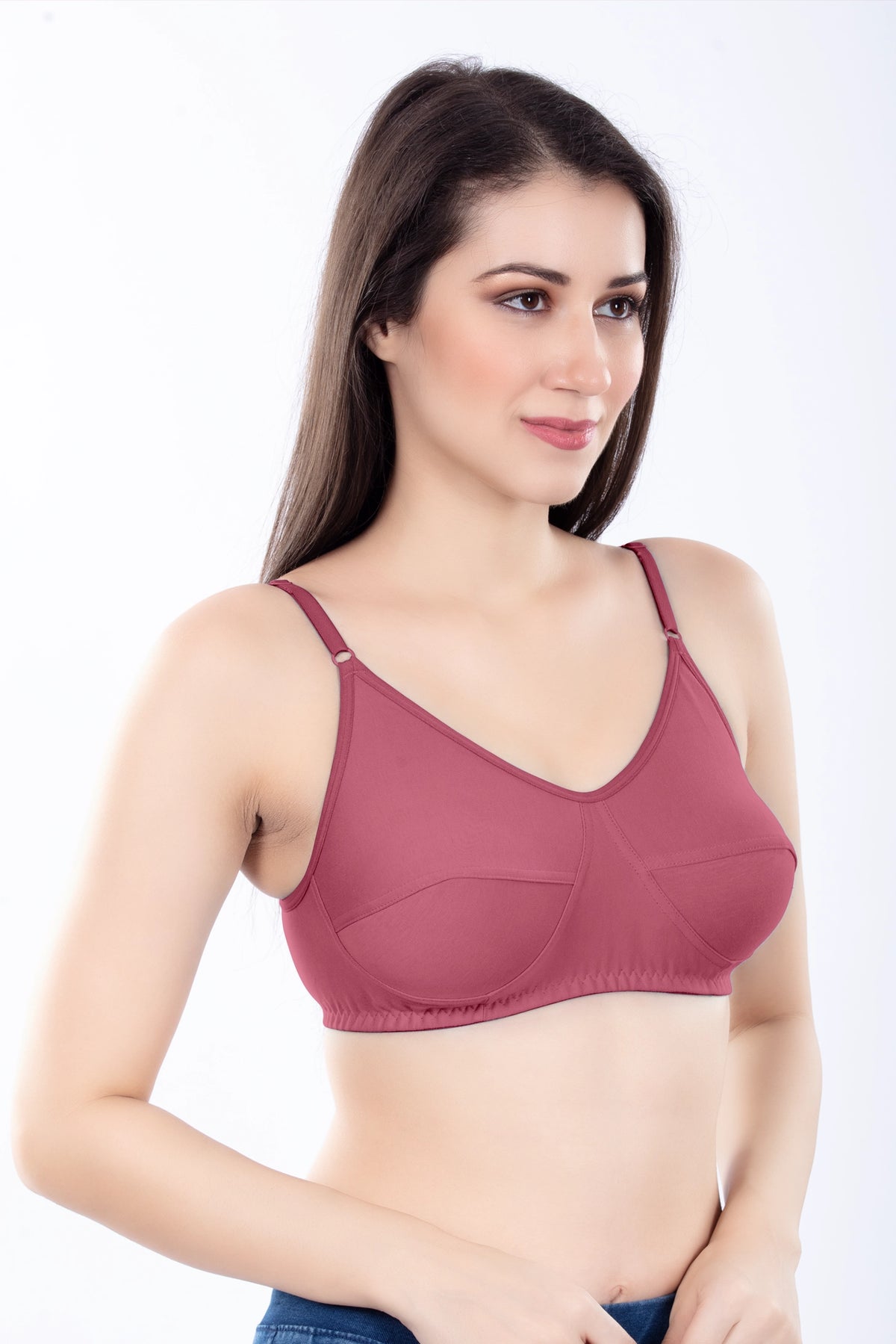 Stella Single Cup Bra | 100% Pure Cotton Wirefree Non-Padded Bra for Women | Soft Breathable Everyday Comfort Bra with Adjustable Straps