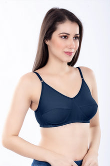Stella Single Cup Bra | 100% Pure Cotton Wirefree Non-Padded Bra for Women | Soft Breathable Everyday Comfort Bra with Adjustable Straps