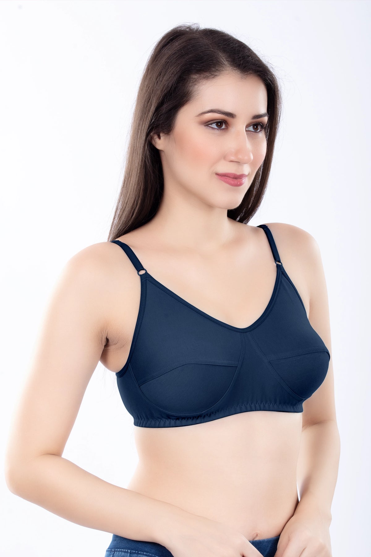 Stella Single Cup Bra | 100% Pure Cotton Wirefree Non-Padded Bra for Women | Soft Breathable Everyday Comfort Bra with Adjustable Straps