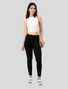Ankle  Length Leggings | Pack of - 2 Pcs | EcoVero Tencel | Wrinkle-Free | Premium Ethnic Bottom Wear | 4-Way Stretch |  Anti-Chafing Ankle Length Tights for Girls & Women in Vibrant Colors
