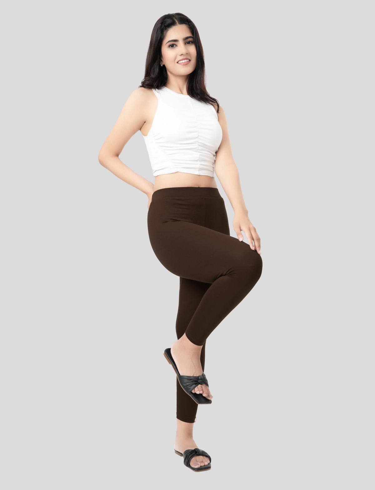 Ankle  Length Leggings | Pack of - 2 Pcs | EcoVero Tencel | Wrinkle-Free | Premium Ethnic Bottom Wear | 4-Way Stretch |  Anti-Chafing Ankle Length Tights for Girls & Women in Vibrant Colors