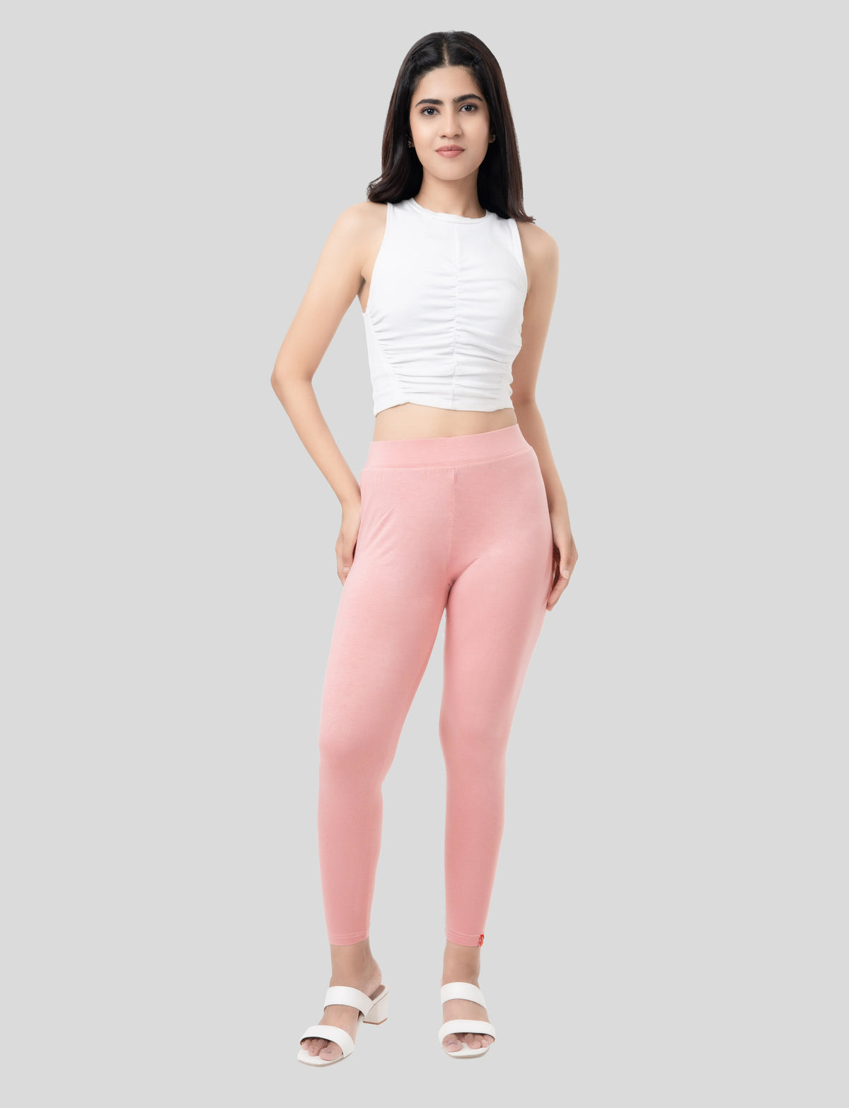 Ankle  Length Leggings | Pack of - 2 Pcs | EcoVero Tencel | Wrinkle-Free | Premium Ethnic Bottom Wear | 4-Way Stretch |  Anti-Chafing Ankle Length Tights for Girls & Women in Vibrant Colors