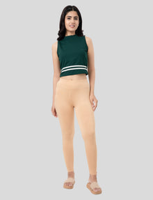 Ankle  Length Leggings | Pack of - 2 Pcs | EcoVero Tencel | Wrinkle-Free | Premium Ethnic Bottom Wear | 4-Way Stretch |  Anti-Chafing Ankle Length Tights for Girls & Women in Vibrant Colors