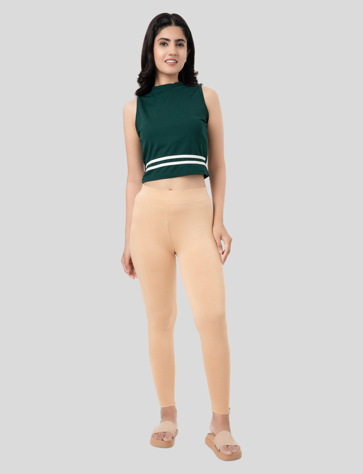 Ankle  Length Leggings | Pack of - 2 Pcs | EcoVero Tencel | Wrinkle-Free | Premium Ethnic Bottom Wear | 4-Way Stretch |  Anti-Chafing Ankle Length Tights for Girls & Women in Vibrant Colors