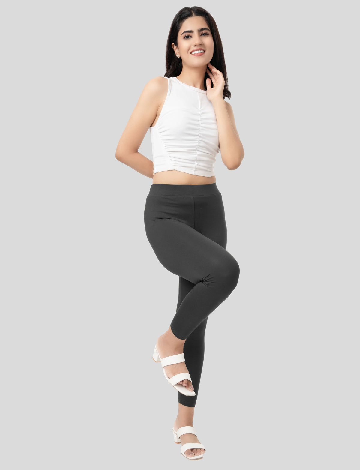 Ankle  Length Leggings | Pack of - 2 Pcs | EcoVero Tencel | Wrinkle-Free | Premium Ethnic Bottom Wear | 4-Way Stretch | Ankle Length Tights for Girls & Women in Vibrant Colors