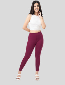 Ankle  Length Leggings | Pack of - 2 Pcs | EcoVero Tencel | Wrinkle-Free | Premium Ethnic Bottom Wear | 4-Way Stretch |  Anti-Chafing Ankle Length Tights for Girls & Women in Vibrant Colors