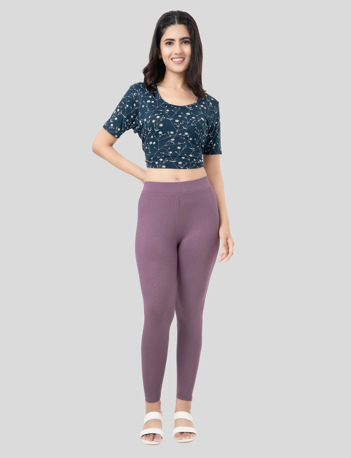 Ankle  Length Leggings | Pack of - 2 Pcs | EcoVero Tencel | Wrinkle-Free | Premium Ethnic Bottom Wear | 4-Way Stretch |  Anti-Chafing Ankle Length Tights for Girls & Women in Vibrant Colors
