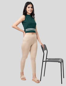 Ankle  Length Leggings | Pack of - 2 Pcs | EcoVero Tencel | Wrinkle-Free | Premium Ethnic Bottom Wear | 4-Way Stretch |  Anti-Chafing Ankle Length Tights for Girls & Women in Vibrant Colors