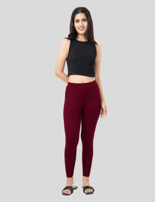 Ankle  Length Leggings | Pack of - 2 Pcs | EcoVero Tencel | Wrinkle-Free | Premium Ethnic Bottom Wear | 4-Way Stretch |  Anti-Chafing Ankle Length Tights for Girls & Women in Vibrant Colors