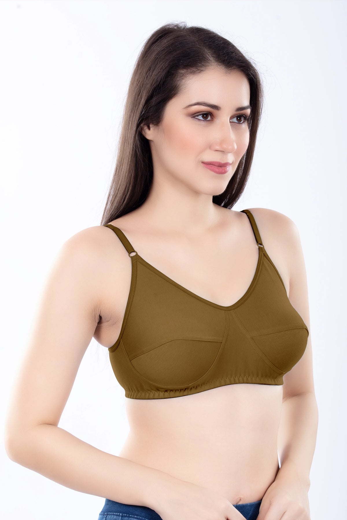 Stella Single Cup Bra | 100% Pure Cotton Wirefree Non-Padded Bra for Women | Soft Breathable Everyday Comfort Bra with Adjustable Straps