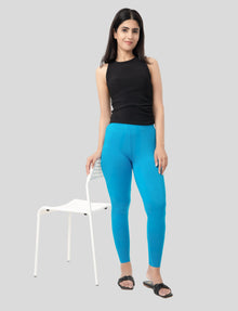 Ankle  Length Leggings | Pack of - 2 Pcs | EcoVero Tencel | Wrinkle-Free | Premium Ethnic Bottom Wear | 4-Way Stretch |  Anti-Chafing Ankle Length Tights for Girls & Women in Vibrant Colors