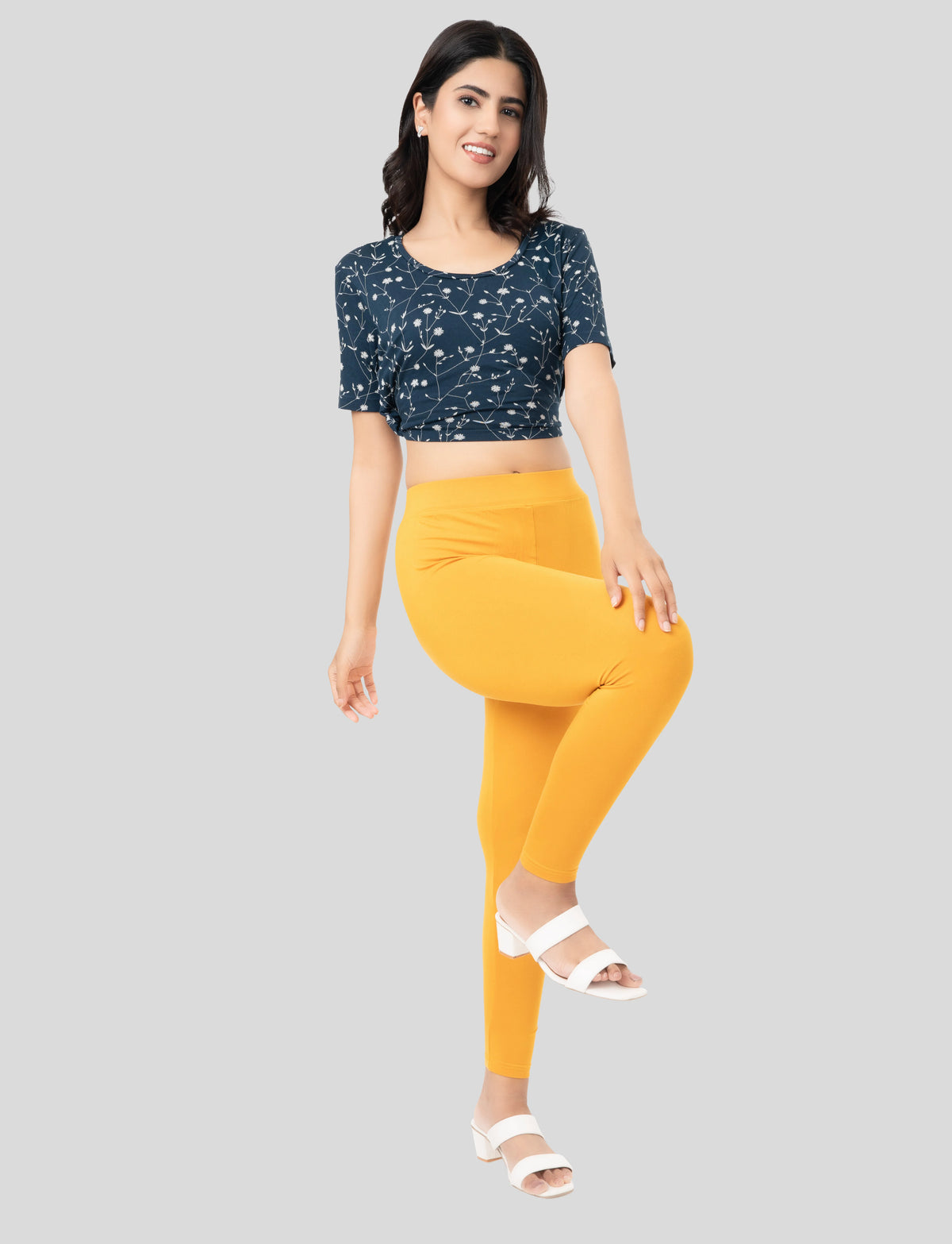 Ankle  Length Leggings | Pack of - 2 Pcs | EcoVero Tencel | Wrinkle-Free | Premium Ethnic Bottom Wear | 4-Way Stretch |  Anti-Chafing Ankle Length Tights for Girls & Women in Vibrant Colors