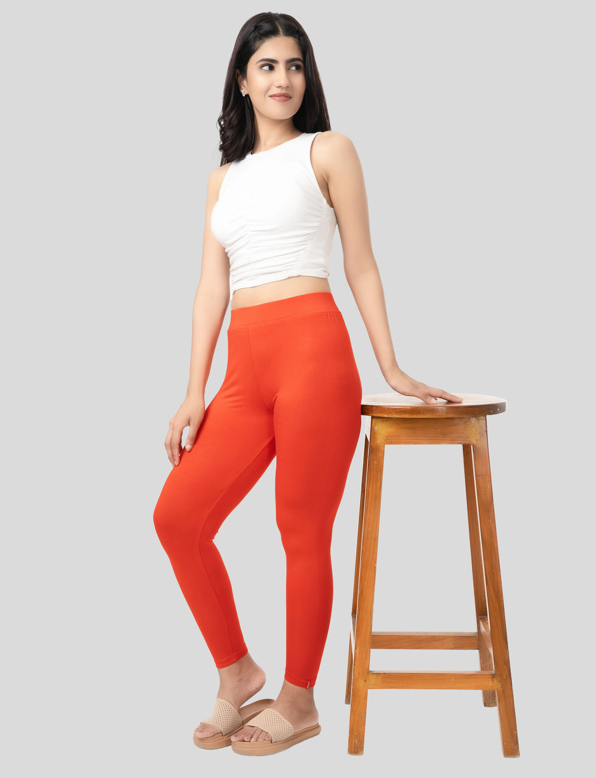 Ankle  Length Leggings | Pack of - 2 Pcs | EcoVero Tencel | Wrinkle-Free | Premium Ethnic Bottom Wear | 4-Way Stretch |  Anti-Chafing Ankle Length Tights for Girls & Women in Vibrant Colors