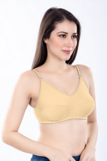 Stella Single Cup Bra | 100% Pure Cotton Wirefree Non-Padded Bra for Women | Soft Breathable Everyday Comfort Bra with Adjustable Straps