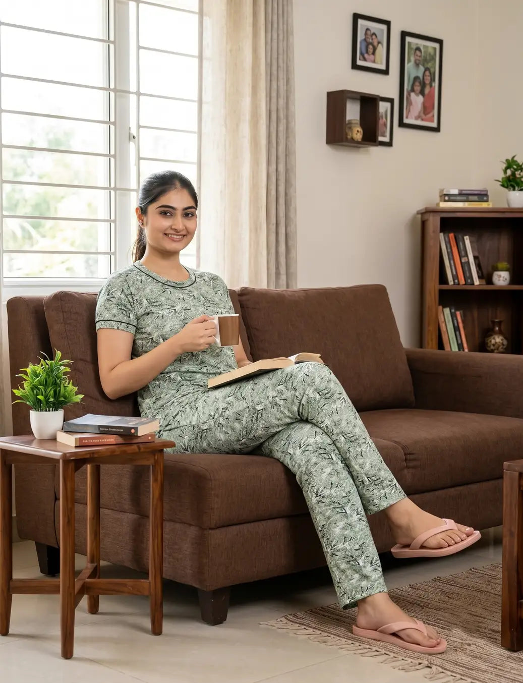 RFD -44  Pyjama Set | S# 5190 | 100% Cotton Top & Full Pant Combo | Printed Pyjama Set | Soft Elastic Waist Track Pant | Daily Loungewear & Sleepwear