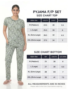RFD -44  Pyjama Set | S# 5190 | 100% Cotton Top & Full Pant Combo | Printed Pyjama Set | Soft Elastic Waist Track Pant | Daily Loungewear & Sleepwear