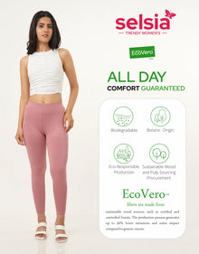 Ankle  Length Leggings | Pack of - 2 Pcs | EcoVero Tencel | Wrinkle-Free | Premium Ethnic Bottom Wear | 4-Way Stretch |  Anti-Chafing Ankle Length Tights for Girls & Women in Vibrant Colors