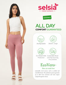Ankle  Length Leggings | Pack of - 2 Pcs | EcoVero Tencel | Wrinkle-Free | Premium Ethnic Bottom Wear | 4-Way Stretch |  Anti-Chafing Ankle Length Tights for Girls & Women in Vibrant Colors