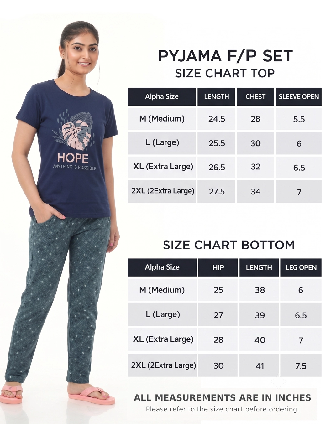US-102 Pyjama Set | S# 3021 | 100% Cotton Top & Full Pant Combo | Graphic Printed T-Shirt | Soft Elastic Waist Track Pant | Daily Loungewear & Sleepwear