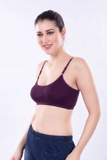 Cute Teen Sports Bra | Girls & Women Bra | Non-Padded Wirefree | Pure Cotton Stretch Daily Workout Bras with Adjustable Straps Super Combed Cotton Elastane Stretch Full & Elastic Band