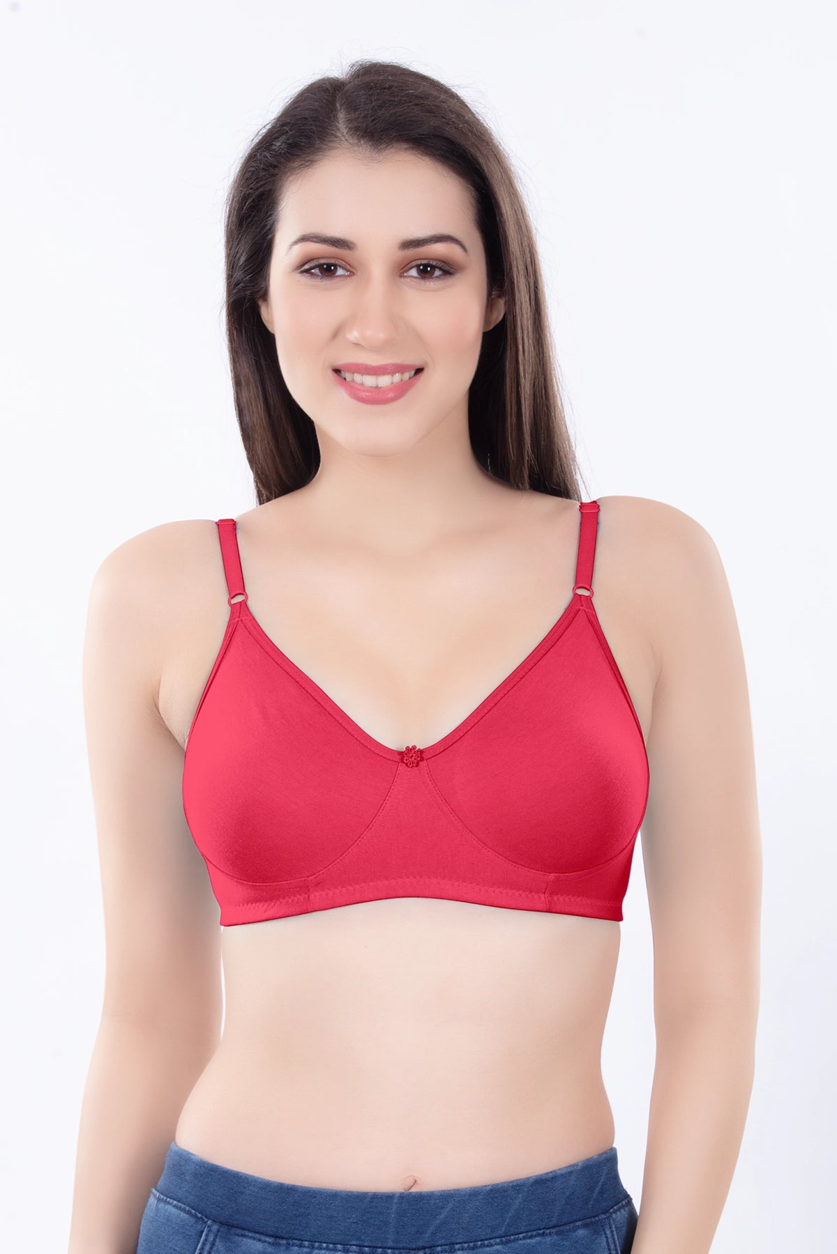 Helen Moulded Bra | for Women - Non-Padded Wirefree Seamless T-Shirt Bra with Soft Smooth Cups & Adjustable Straps for Invisible Everyday Comfort with No Show Seams Under Tight Tops, Kurtis & T-Shirts