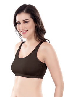 Evely Sports Bra | Women's Non-Padded Wirefree  Bra | Ideal for Gym | Yoga | Walking & Everyday Casual Wear | Super Soft & Maximum Support | Full Coverage Bra