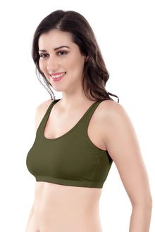 Evely Sports Bra | Women's Non-Padded Wirefree  Bra | Ideal for Gym | Yoga | Walking & Everyday Casual Wear | Super Soft & Maximum Support | Full Coverage Bra
