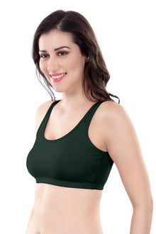 Evely Sports Bra | Women's Non-Padded Wirefree  Bra | Ideal for Gym | Yoga | Walking & Everyday Casual Wear | Super Soft & Maximum Support | Full Coverage Bra