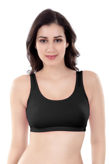 Evely Sports Bra | Women's Non-Padded Wirefree  Bra | Ideal for Gym | Yoga | Walking & Everyday Casual Wear | Super Soft & Maximum Support | Full Coverage Bra