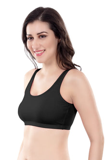 Evely Sports Bra | Women's Non-Padded Wirefree  Bra | Ideal for Gym | Yoga | Walking & Everyday Casual Wear | Super Soft & Maximum Support | Full Coverage Bra