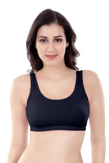 Evely Sports Bra | Women's Non-Padded Wirefree  Bra | Ideal for Gym | Yoga | Walking & Everyday Casual Wear | Super Soft & Maximum Support | Full Coverage Bra