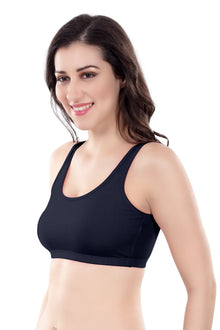 Evely Sports Bra | Women's Non-Padded Wirefree  Bra | Ideal for Gym | Yoga | Walking & Everyday Casual Wear | Super Soft & Maximum Support | Full Coverage Bra